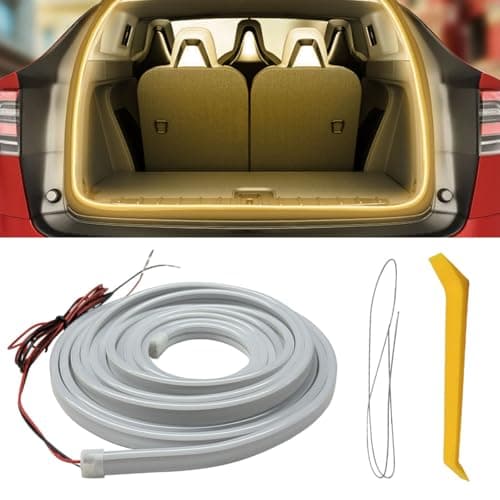 YoRise Car Trunk Light Strip, 157.48" Universal Flexible Auto Interior LED Lamp Strip Decoration, Warm Colors Waterproof Vehicle Trunk Ambient Lighting Accessories for Car SUV (Warm)