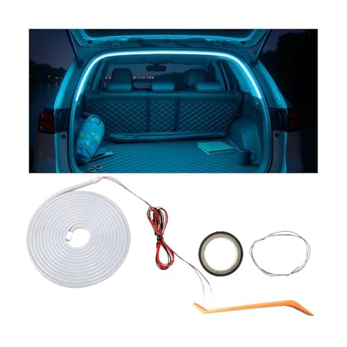 Sandfren Car Trunk LED Strip Light, 6.56FT Silicone Flexible Cuttable Vehicle Trunk Cargo Ambient Lighting, Waterproof Bright Auto Trunk Interior Lamp Decoration, Universal for SUV RV Truck (Blue)