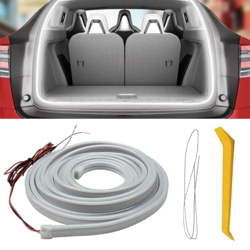 YoRise Car Trunk Light Strip, 157.48" Universal Flexible Auto Interior LED Lamp Strip Decoration, Waterproof Vehicle Trunk Ambient Lighting Accessories for Car SUV (White)