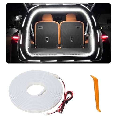 Car LED Strip Lights, Dynamic Flowing Car Trunk Light Strip, 157.48" Flexible Trunk Led Light Strip, Easy Install, Waterproof, Suitable for Cars, SUVs(White),Incompatible with Volkswagen and Ford