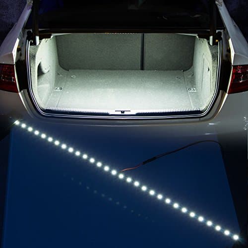 YIJINSHENG 30 SMD 5050 LED Strip Light for Car Trunk Cargo Area or Interior Illumination Decoration, Xenon White, Auto Accessories