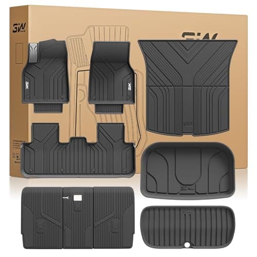 3W Tesla New Model Y Juniper Floor Mats and Cargo Liners, TPE Floor Liner for 2025 2026 Model Y, Trunk Mats & Seat Back Cover Protector, Tesla Model Y Juniper Accseeories(Not For Standard), Vigormold™