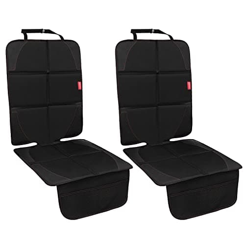 MORROLS Car Seat Protector, 2 Pack Carseat Protector with Thick Padding, Baby/Pets for Child Car Seat-Mesh Pockets-Waterproof-Universal Size(Black)