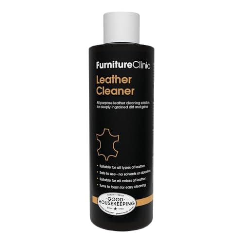 Furniture Clinic Leather Cleaner | Non-Toxic | Removes Dirt & Grime | All-Purpose Cleaning Solution for Couches, Car Seats, Purses, Shoes & Saddles | Restores All Leather Types | 8.5oz / 250ml