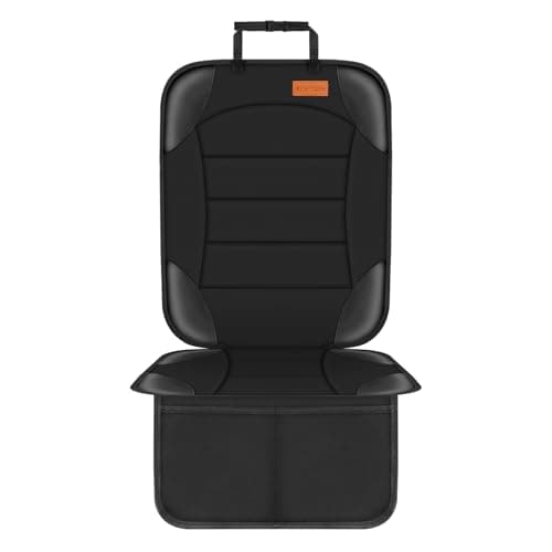 Siivton Car Seat Protector for Child Car Seat,Waterproof Car Seat Cover for Leather and Fabric Seats, 2 Mesh Pockets, Non-Slip Bottom,Thick Padding Cushion