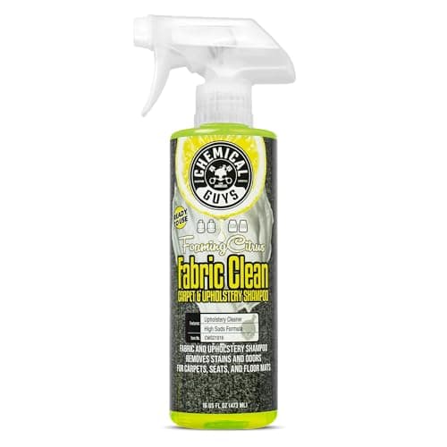 Chemical Guys Foaming Citrus Fabric Clean Carpet & Upholstery Cleaner - Car Carpet Cleaner Spray for Seats and Floor Mats, Removes Stains &Odors, Safe for Cars, Home and Office, 16 oz Citrus Scent