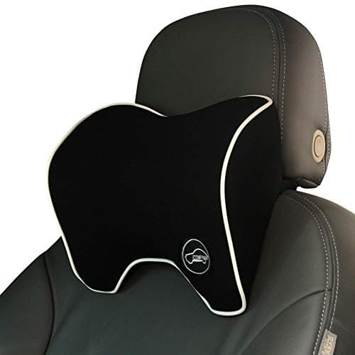 ICOMFYWAY Car Neck Support Pillow for Neck Pain Relief When Driving,Headrest Pillow for Car Seat with Soft Memory Foam – Black