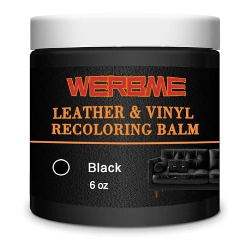 WERBME Leather Recoloring Balm & Color Restorer - Multipurpose Dye & Paint for Faded Leather Couches, Car Seats, Shoes | Fix Scratches on Clothing, Furniture & Accessories(Black)