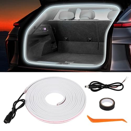 HOLDCY Car LED Strip Lights - Trunk Cargo Ambient Lighting, White 6000K, 177.16 inches Flexible Cuttable LED Light Strip, Easy Install, Waterproof, Universal Fit for Car Trunks, SUVs, and Vans