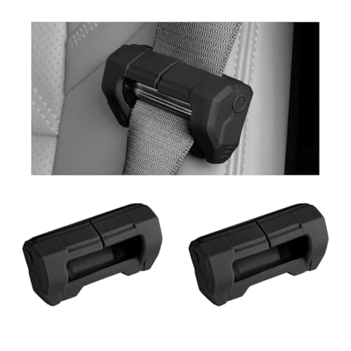 YTFRL 2 PCS Car Seat Belt Buckle Covers, Anti-Scratch Silicone Auto Seatbelt Clips Protector, Universal Seat Belt Buckle Protective Sleeve for SUVs Vans Trucks, Car Accessories (Black)