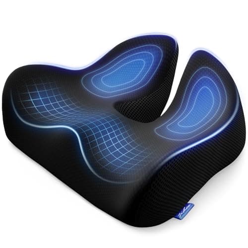 ZIKEE Thickened Seat Cushion, Ergonomic Memory Foam Hemorrhoid Pillow for Hip, Sciatica, Long Sitting Relief, 6.0" Thick Office Chair Cushion with Widened Cutout for Tailbone Pain Relief in Car, Home