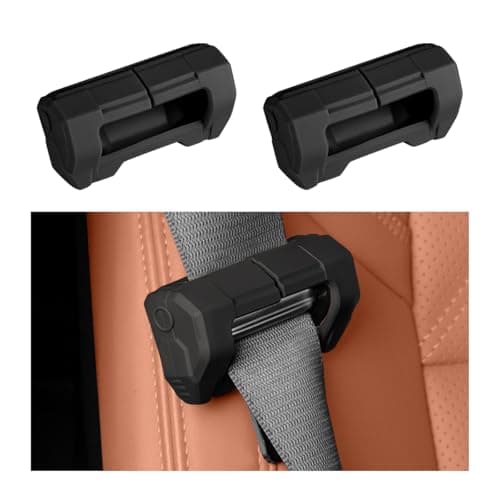 SHMZK 2PCS Car Seat Belt Buckle Covers, Anti-Scratch Silicone Seatbelt Clip Protective Cover for Car Safety, Universal Seat Belt Buckle Protector for Most Vehicles, Car Accessories (Black)