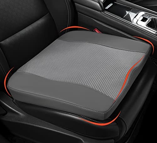 Lofty Aim Car Seat Cushion, Comfort Memory Foam Car Cushions for Driving - Sciatica & Lower Back Pain Relief, Driver Seat Pillow for Auto, Office Chair, Wheelchair - Dark Grey