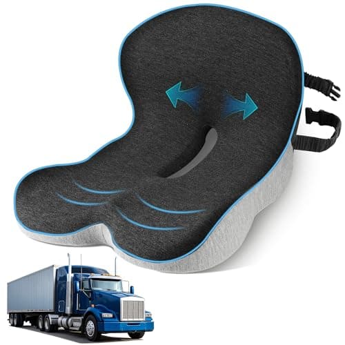 jpinlr Truck Driver Seat Cushion, Memory Foam L-Shaped Ergonomic Cushion for Office Chairs, Comfort & Support for Long Sitting