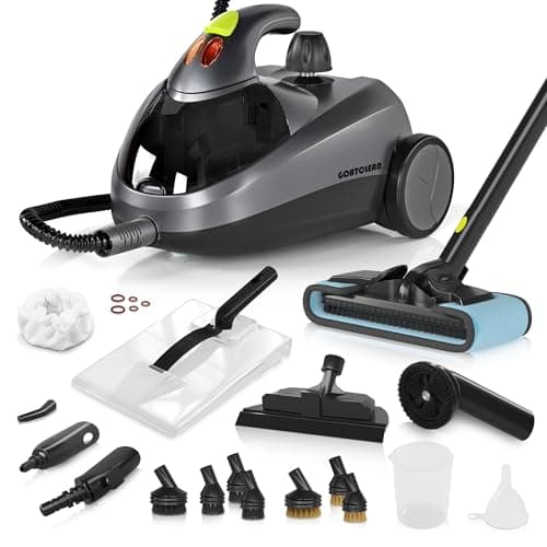 GOATCLEAN Heavy-Duty Steam Cleaner - 1500W Multipurpose Handheld Floor Steamer with 22 Accessories 16ft Cord for Home, Car Detailing, Tile, Grout, Carpet, Wallpaper, Upholstery, Window, Deep Cleaning