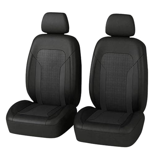 4PCS Cooling Car Seat Covers,Breathable Front Seat Covers with Mesh Construction and Foam Padding,Car Seat Protector to Reduce Back Sweating,Universal Car Interior for Car SUV (Black)