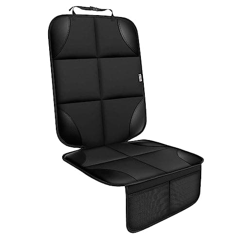 Meolsaek Car Seat Protector for Child Car Seat, Durable 600D Fabric Waterproof Car Seat Cover with Thick Pad Non-Slip Backing,No Imprints (Black 1pc)