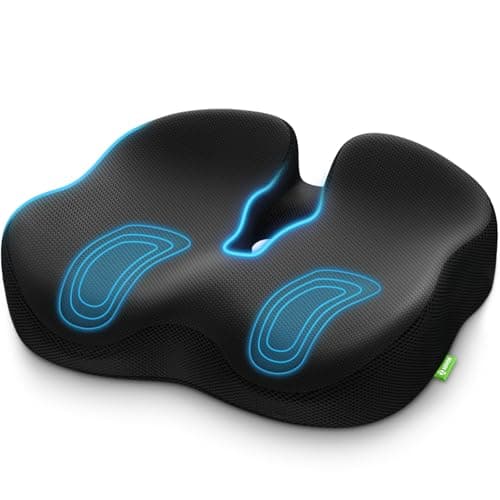 AUVON Ergonomic Donut Pillow Seat Cushion for Hemorrhoid & Tailbone Pain Relief, Thick Memory Foam Chair Cushion with Firm Support for Coccyx, Sciatica, Pressure Sores, Pregnancy, Postpartum Recovery