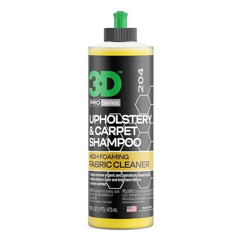 3D Upholstery & Carpet Shampoo - High Foam Stain Remover & Odor Eliminator Shampoo 16oz.