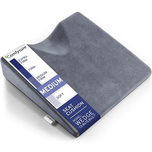 Wedge Car Height Booster Seat Cushion - Office Chair Cushion - Memory Foam Tailbone Pain Relief Cushion for Driving, Office, Gaming Chair - Orthopedic Lower Back, Tailbone, Coccyx, HIPS Support