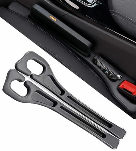 Yicplu Car Seat Gap Filler, 2-Pack No Drop Seat Guard Universal Fit Car Seat Gap Plug Anti-Drop with Storage, Fill The Gap Between Seat and Console, Auto Accessories for SUV Truck Sedan
