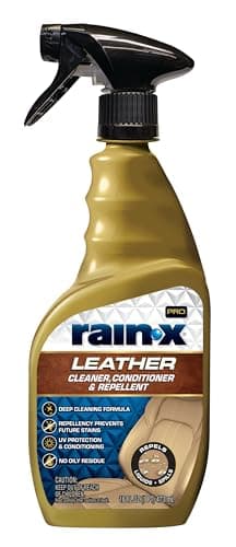 Rain-X 620236SRP Leather Cleaner Conditioner & Repellent for Car Interiors, Cleans + Repels while Moisturizing, Restores Leather to Natural, Fresh Scent without Residue 16 Fl Oz.