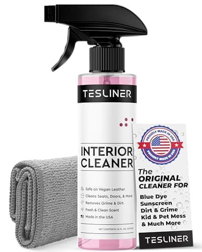 Tesla Seat Cleaner & Stain Remover, Interior Cleaner for Black & White Vegan Leather, Interior Cleaning Products | Tesla Model Y Juniper Accessories 2026, Tesla Model 3 Accessories, S, X, Cybertruck
