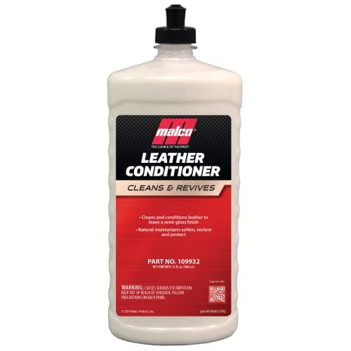 Malco Leather Conditioner for Cars - Cleans and Conditions Automotive Seats & Surfaces/Natural Moisturizers Soften, Restore and Protect Leather Interiors / 32 Oz (109932)
