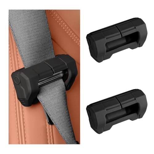 ZNDAW 2 PCS Car Seat Belt Buckle Covers, Anti-Scratch Silicone Safety Belt Clip Buckle Protector, Vehicle Interior Seatbelt Buckle Guard Protective Sleeve for Cars Vans Trucks (Black)