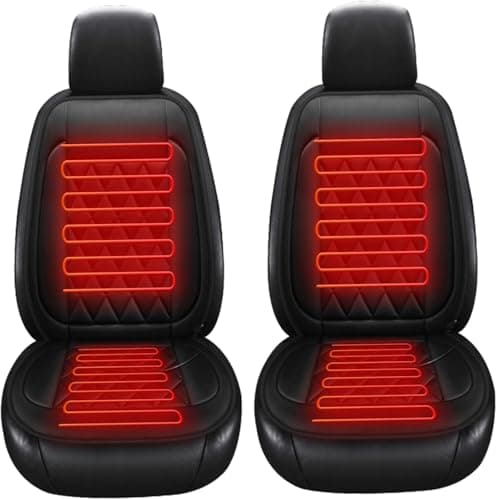 Yarmile 2Pcs Universal Seat Cushion, Comfortable Large Heated Seat Cover,Non-Slip Breathable Unique Back Rest Black (2Pack Black)