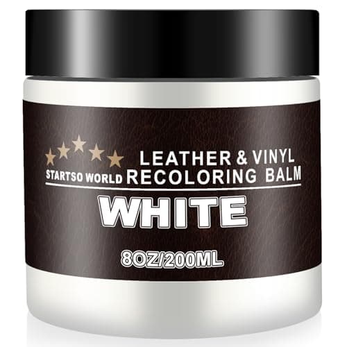 STARTSO WORLD Leather Recoloring Balm - Repair Kit for White Furniture and Car Seats | Scratch Remover, Restores Faded Leather