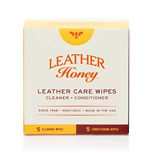 Leather Honey Leather Wipe Kit: Clean & Restore On-The-Go. For Any Color of Leather Couches, Car Seats, Purses, Shoes & Bags. Nontoxic, Ready-to-Use & Made in the USA. 5 Cleaner & 5 Conditioner Wipes