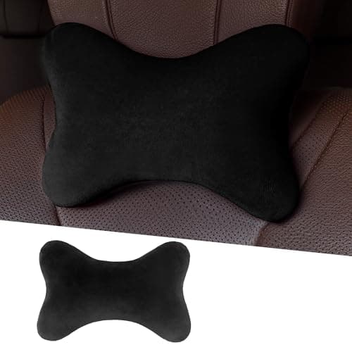 Piburth Car Headrest Pillow, Soft Comfortable Memory Foam Automotive Neck Pillow Cushion for Neck Pain Pressure Relief, Universal Fit (Black)