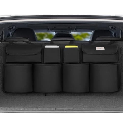 SURDOCA Car Trunk Organizer, LARGE CAPACITY Car Organizers and Storage with 8 Pockets, Upgraded Trunk Storage for Car, SUV, Truck, MPV