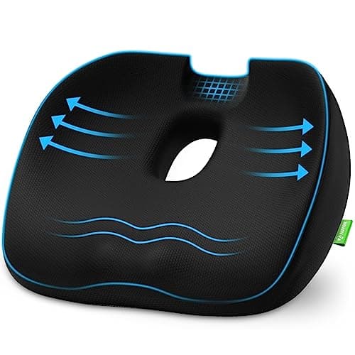AUVON Innovative Donut Pillow Hemorrhoids Scientific Center Hole and Tailbone Cutout, Orthopedic Pain Relief Donut Seat Cushion for Coccyx, Sciatica, Postpartum Pregnancy, After Surgery Sitting Relief