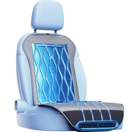 TOWTAMER Cooling Car Seat Cover Front Seat,12V-24V Semiconductor Ventilated Car Seat Cooling Pad with 3 Temp Modes,Seat Coolers Universal Fit for SUV/Truck (Cool Grey)