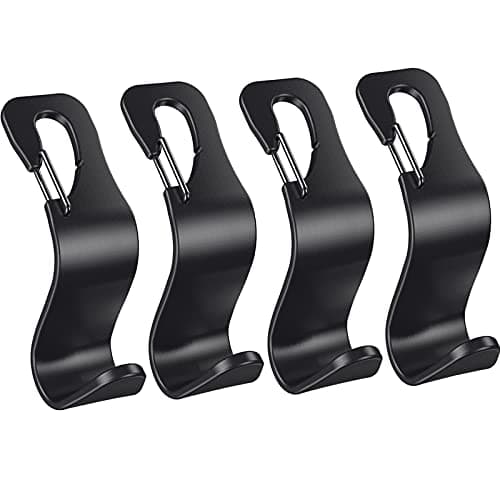 4 Pack Car Back Seat Headrest Hook Hanger for Purse Grocery Bag Handbag Hat