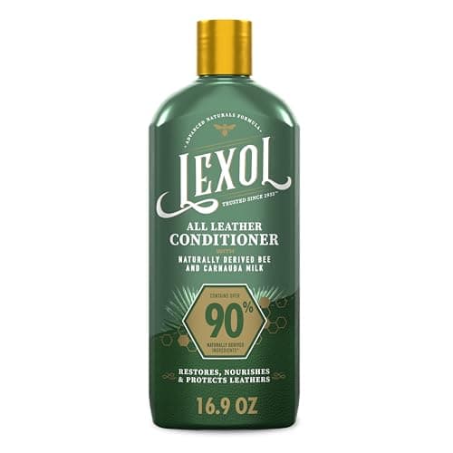 Lexol All Leather Conditioner, Naturally Derived Leather Conditioner with Bee and Carnauba Milk, Great for Car Interiors, Boots, Furniture, Bags, Jackets and More, 16.9 fl oz