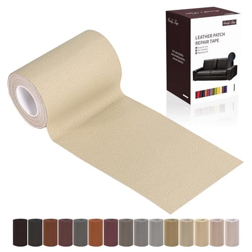 Leather Repair Patch Tape, Light Beige 3 x 61 Inches Self Adhesive Leather Repair Kit for Furniture, Car Seat,Vinyl Leather Repair Kit for Office Chairs, Couch, Sofa, Luggage