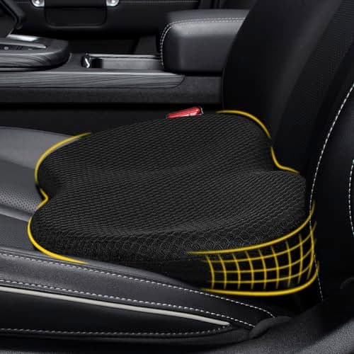 kingphenix Wedge Car Seat Cushion: Memory Foam Truck Seat Cushion for Car Seat Driver - Sciatica and Back Pain Relief - Enhancing Driving Comfort -Black