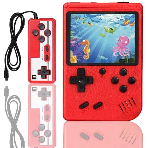 Retro Handheld Game Console, Video Game Console with 500 Classic Games, Support for Connecting TV and 2 Players, Birthday Gifts(Red)