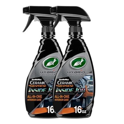Turtle Wax Hybrid Solutions Inside Job, All Purpose Ceramic Interior Car Cleaner and Protectant, Cleans, Deodorizes and Protects Leather Car Seats, Vinyl, Rubber, and Plastic, 16 fl oz (Pack of 2)