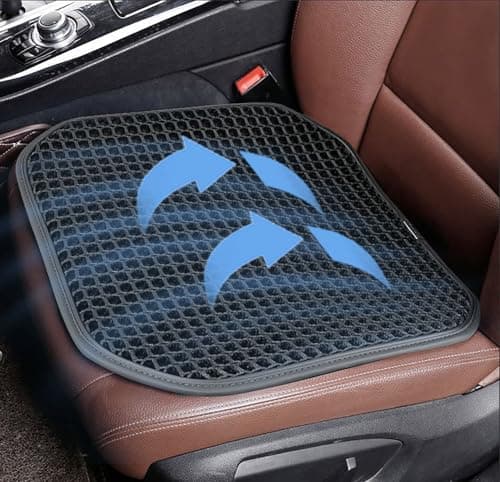 SMIUPIN New Summer Cooling Ventilated Big Air Mesh Seat Cushion Pad for Car,Universal Breathable Vented Seat Cover Fits Car SUV Truck Van Pickup for Driving Seat(Black-SeatCushion-1Pcs)