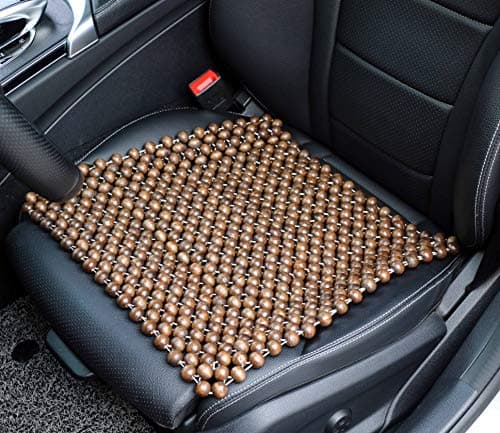 EXCEL LIFE Natural Wood Beaded Seat Cover Pad Mat Comfy Cool Summer Massage Seat Cushion (Square) Medium Size for Car, Sedan,SUV Office Chair