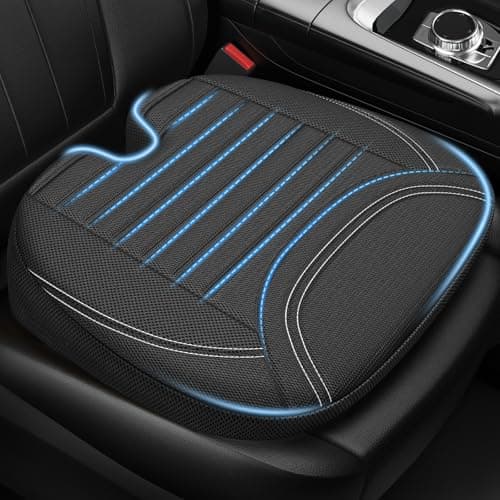 ZIKEE All-Season Car Seat Cushion for Comfortable & Safe Driving, Breathable Seat Cushion for Car with Ventilated Channel & Mesh Cover, Memory Foam for Sciatica, Tailbone & Back Pain Relief, Anti-Slip