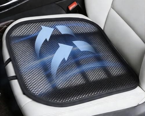 Summer Cool 3D Air Mesh Breathable Vented Car Seat Cushion Pad,Universal Auto Back Cooling Ventilated Seat Cover for Car SUV Truck Van Pickup for Driving Seat(Black, 1 Pack seat pad)