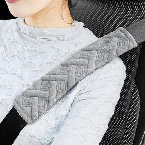 JUSTTOP 2-Pack Universal Car Seat Belt Pads Cover for A More Comfortable Driving, Seat Belt Shoulder Strap Covers Harness Pad for Car Interior Accessories (Grey)