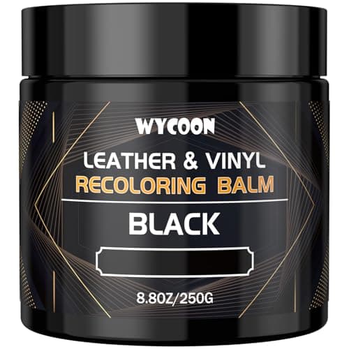 WYCOON Leather Recoloring Balm & Color Restorer | Black Leather Dye, Paint & Repair Kit for Furniture, Couches, Car Seats, Shoes| Restore Faded & Scratched Surfaces